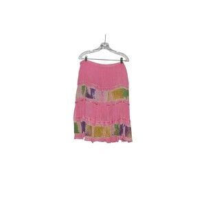 Tiered Midi Skirt  Boho Hippie Peasant Full One Size Adjustable Waist